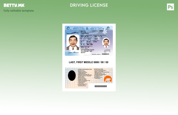 Шаблон за возачка дозвола на северозападните територии на Канада во модерен стил